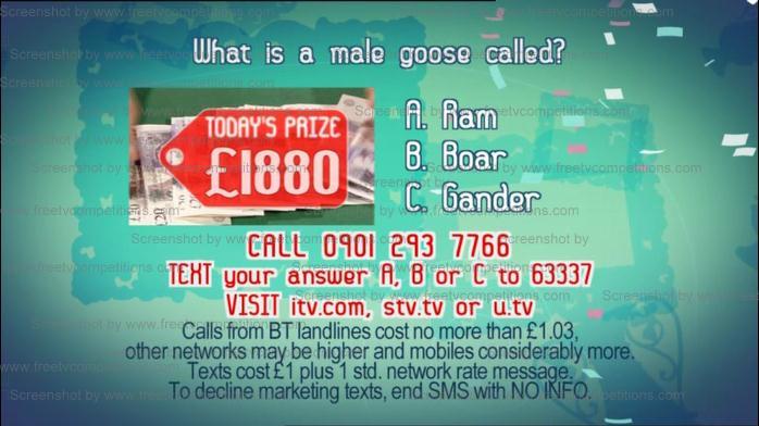 Dickinsons RealDeal Competition question and answer Sunday 30 December 2012