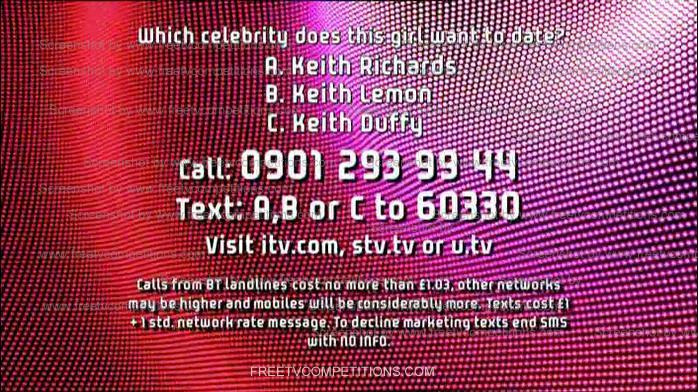 Take Me Out Competition Free ITV Entry January Saturday 5th 2013