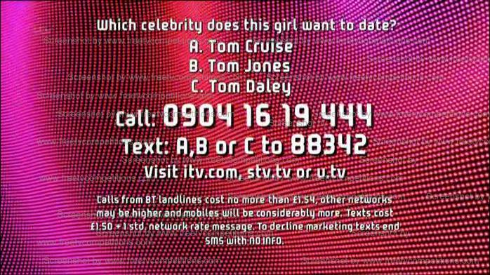 Take Me Out Competition Question 9th February 2013