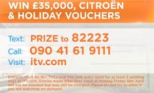 Daybreak Prize Draw Competition £35000 cash, new Citoen plus a holiday voucher worth £5,000 closing 28 April 2014